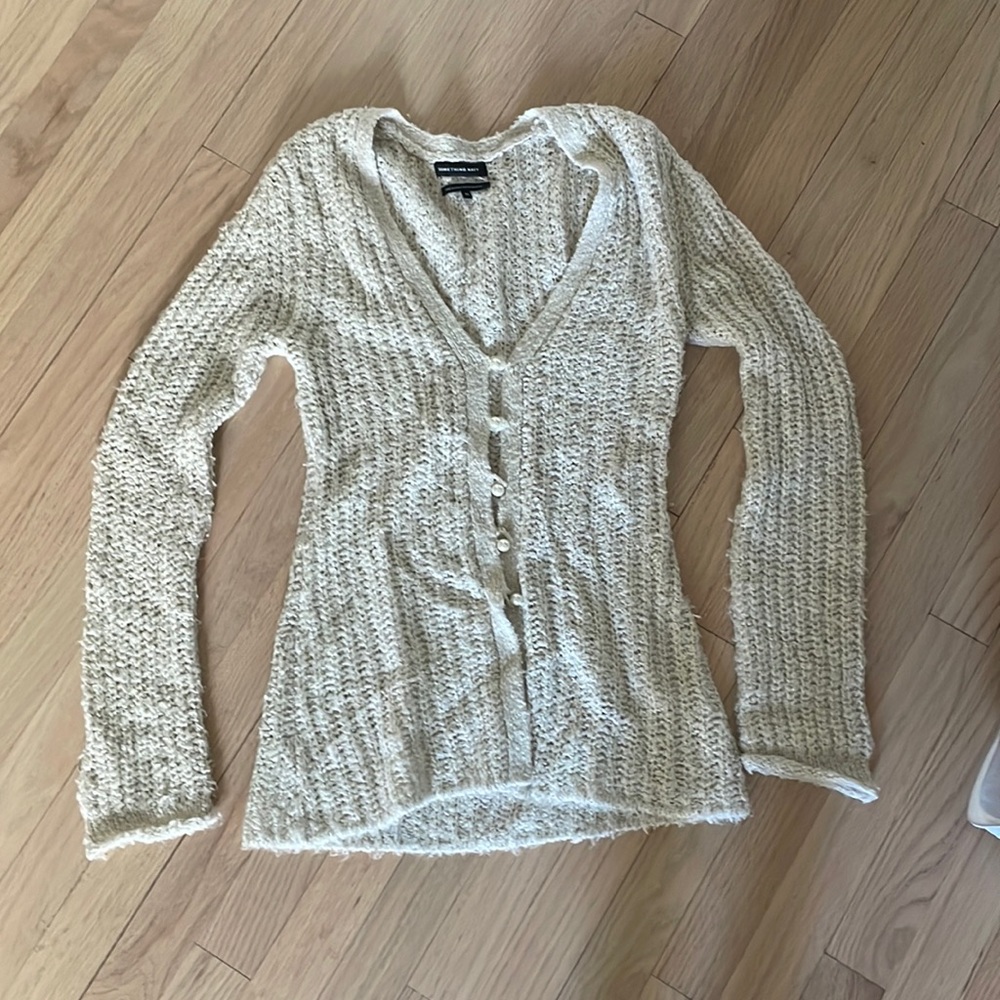 Something navy button up sweater